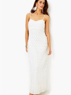LILLY PULITZER SIZE 12 GILLIAN LACE MAXI DRESS *BUTTERFLY GARDEN*